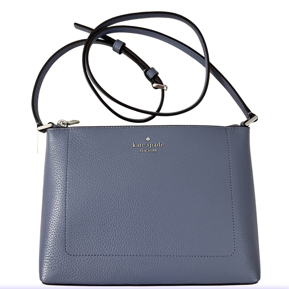 NWT KATE Spade Leila Genuine Leather Crossbody Shoulder Bag Thunderstorm